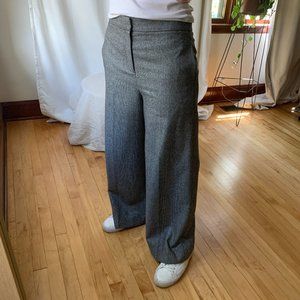 Jcrew wide leg trouser pant gray plaid size 8